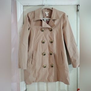 Sundance Coat Womens Small Khaki Trench Ladies Jacket Floral Lined